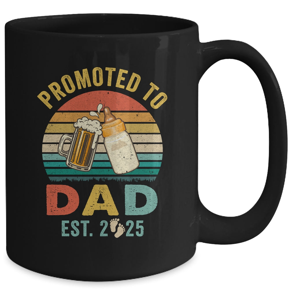 Promoted To Dad Est 2025 Vintage New Daddy Fathers Day Mug | siriusteestore