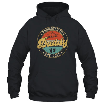 Promoted To Daddy 2025 Pregnancy New First Daddy Retro Shirt & Hoodie | siriusteestore