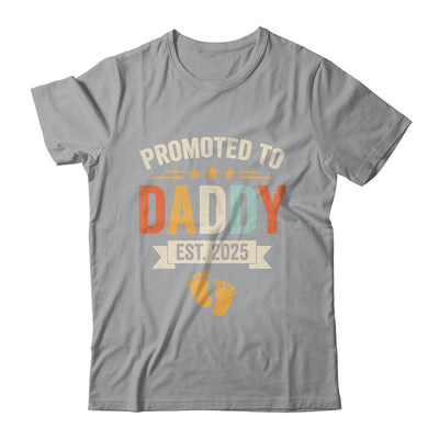 Promoted To Daddy 2025 Retro Soon To Be Daddy Est 2025 Shirt & Hoodie | siriusteestore