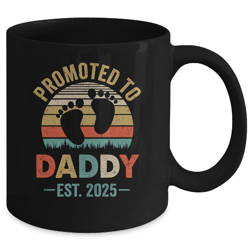 Promoted To Daddy Est 2025 Fathers Day Vintage Mug | siriusteestore