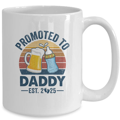 Promoted To Daddy Est 2025 First Time Fathers Day Vintage Mug | siriusteestore