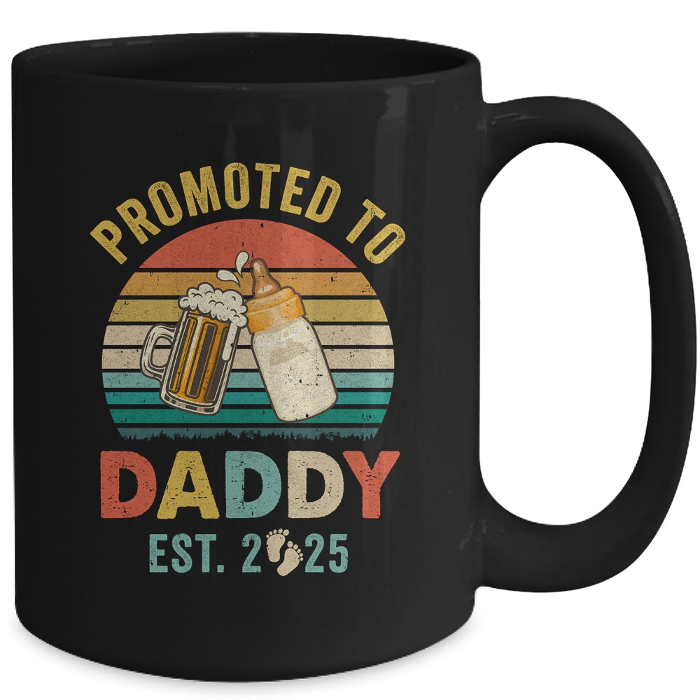 Promoted To Daddy Est 2025 Vintage New Dad Fathers Day Mug | siriusteestore