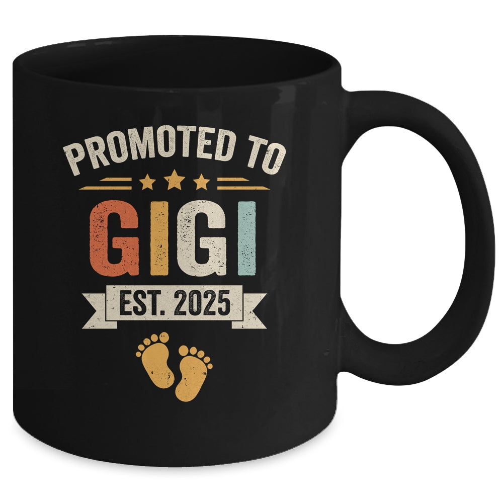 Promoted To Gigi 2025 Retro Soon To Be Gigi Est 2025 Mug | siriusteestore