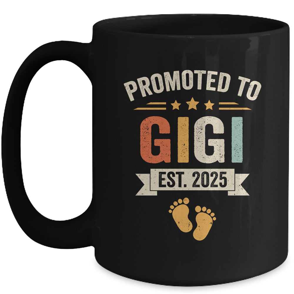 Promoted To Gigi 2025 Retro Soon To Be Gigi Est 2025 Mug | siriusteestore