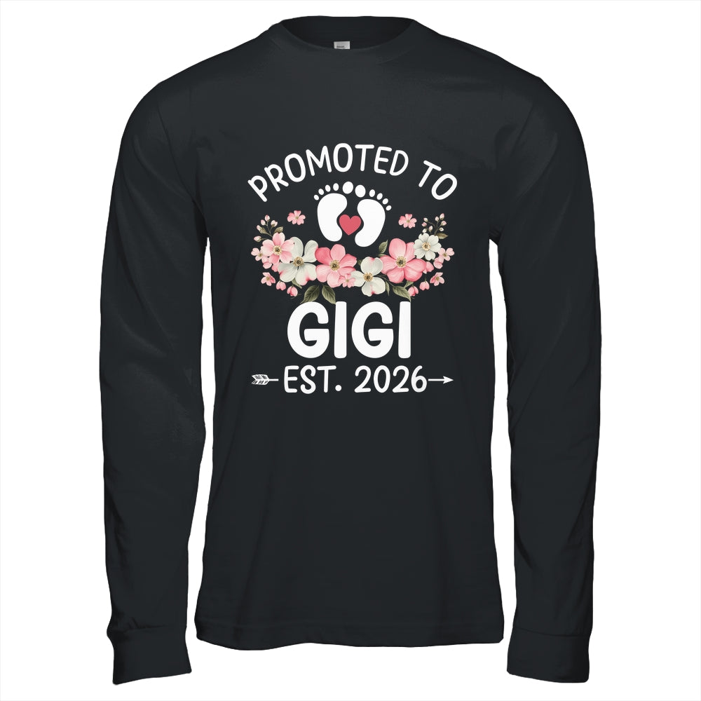 Promoted To Gigi 2026 First Time Floral New Gigi Shirt & Hoodie | siriusteestore