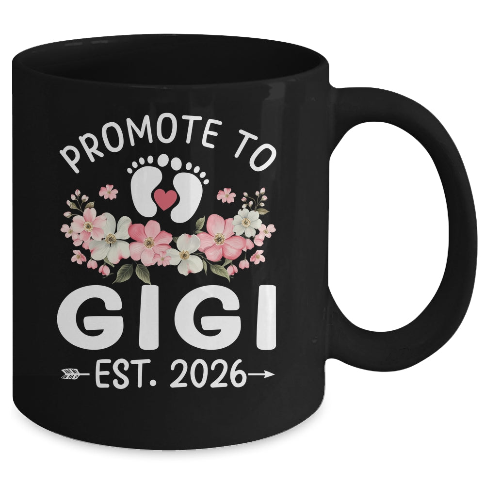 Promoted To Gigi 2026 First Time Floral New Gigi Mug | siriusteestore