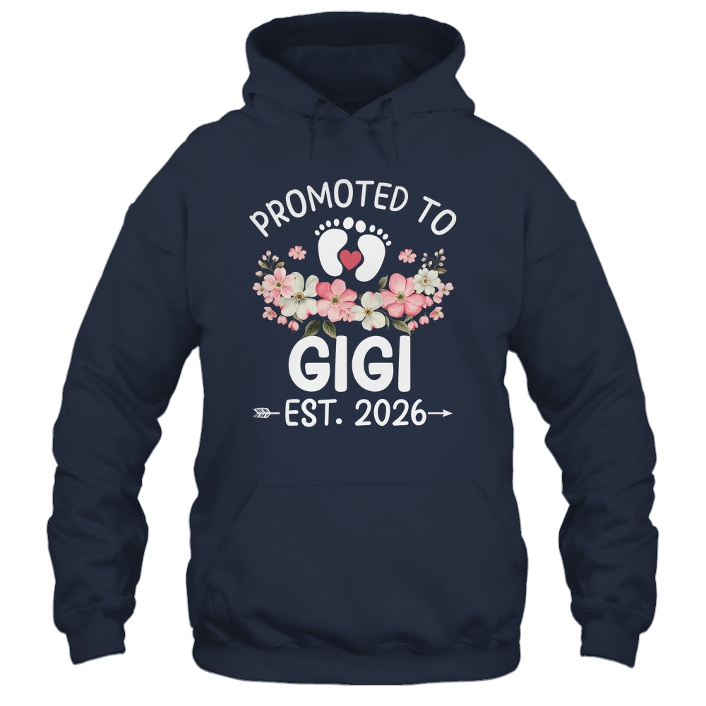 Promoted To Gigi 2026 First Time Floral New Gigi Shirt & Hoodie | siriusteestore