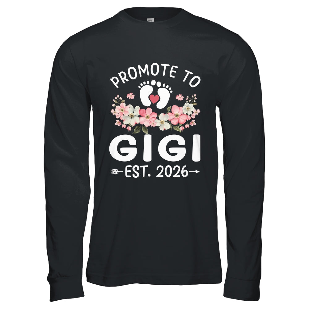 Promoted To Gigi 2026 First Time Floral New Gigi Shirt & Hoodie | siriusteestore
