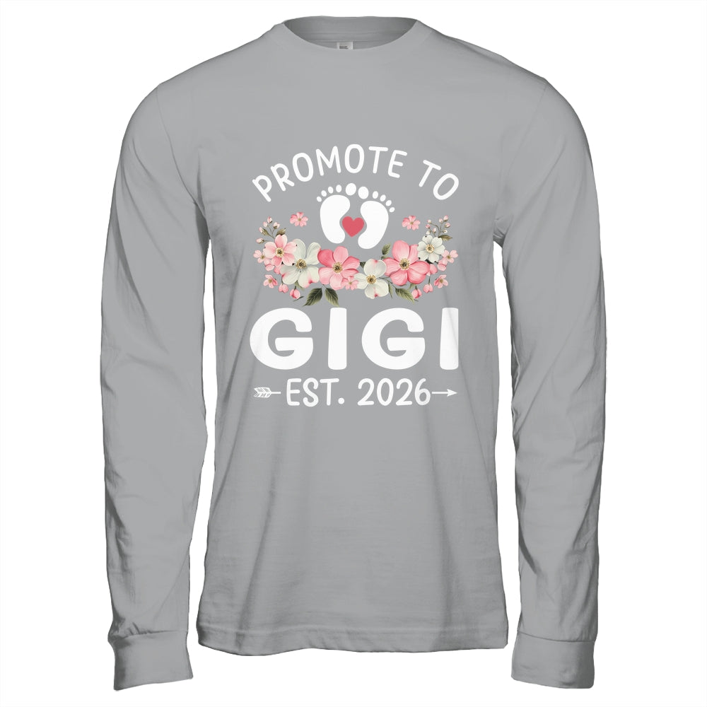 Promoted To Gigi 2026 First Time Floral New Gigi Shirt & Hoodie | siriusteestore