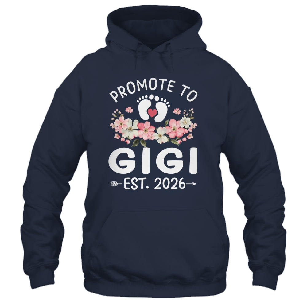 Promoted To Gigi 2026 First Time Floral New Gigi Shirt & Hoodie | siriusteestore