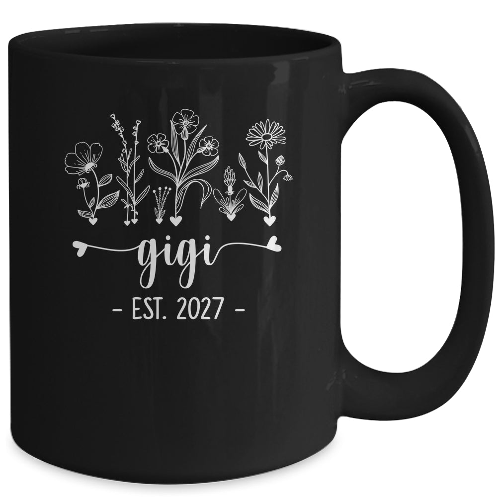 Promoted To Gigi 2027 Pregnancy Announcement Floral Mug | siriusteestore