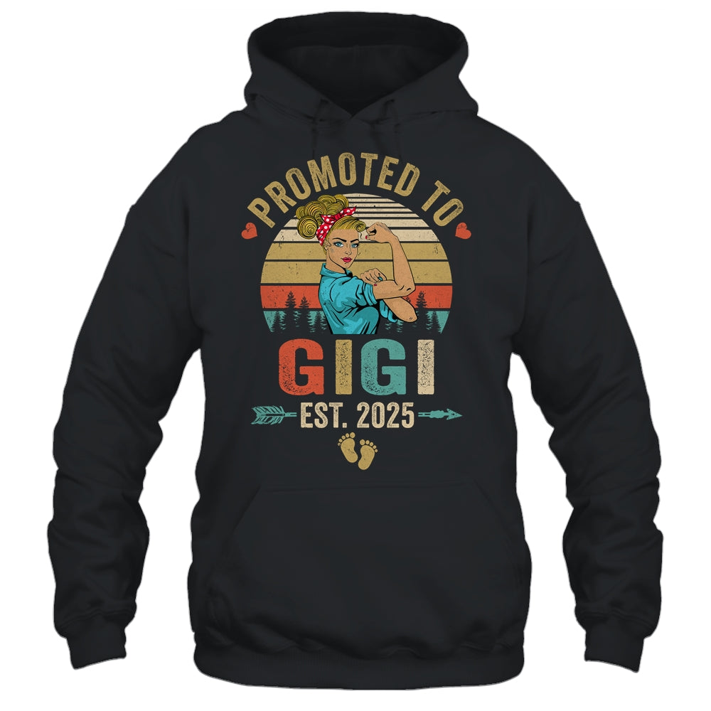 Promoted To Gigi Est 2025 Retro First Time Gigi Shirt & Tank Top | siriusteestore
