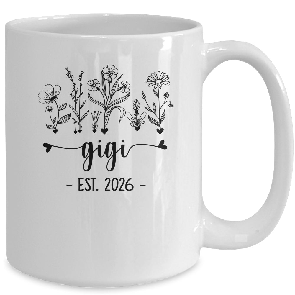 Promoted To Gigi Est 2026 Pregnancy Announcement Flower Mug | siriusteestore