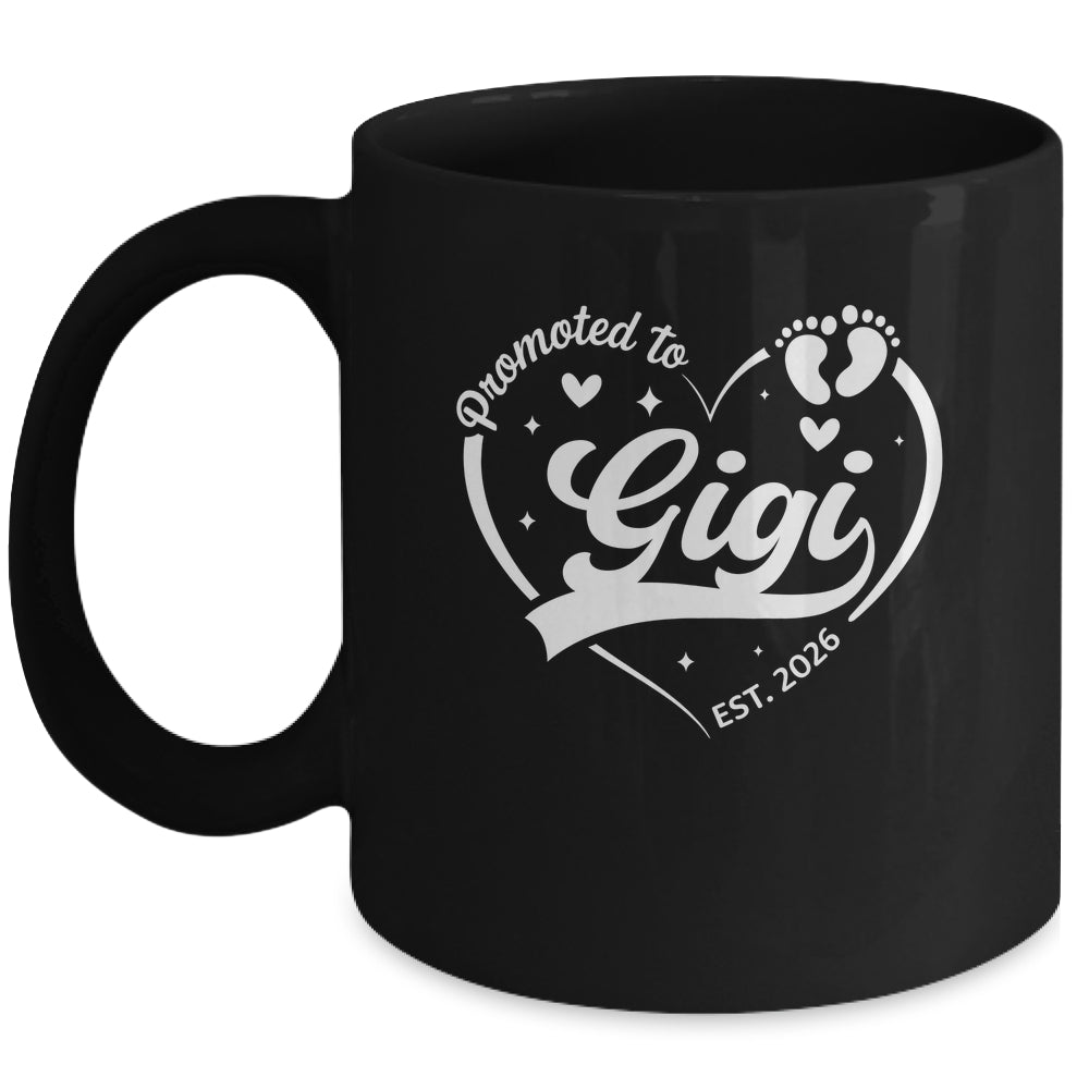 Promoted To Gigi Est 2026 Soon To Be New Grandmom Heart Mug | siriusteestore