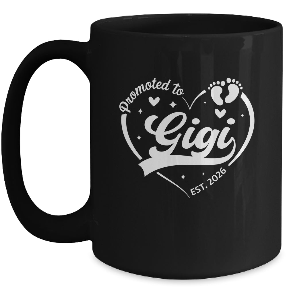 Promoted To Gigi Est 2026 Soon To Be New Grandmom Heart Mug | siriusteestore