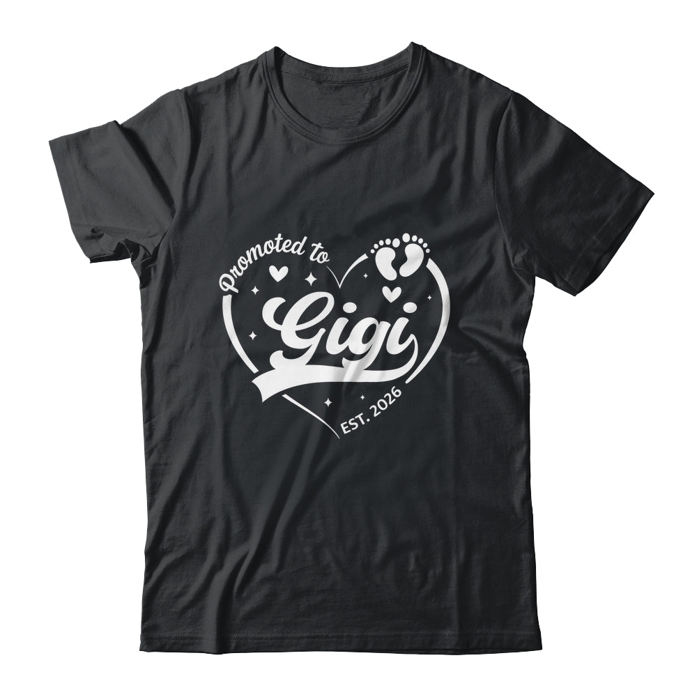 Promoted To Gigi Est 2026 Soon To Be New Grandmom Heart Shirt & Tank Top | siriusteestore
