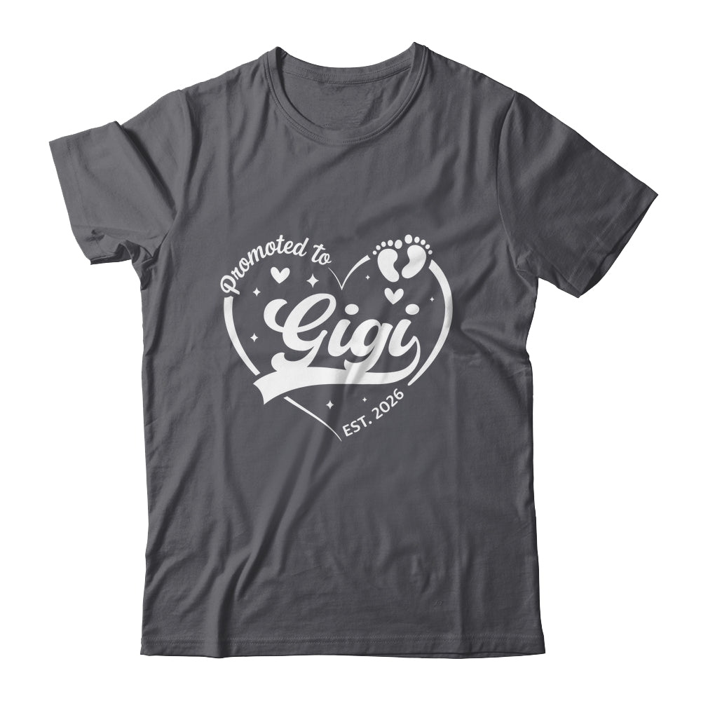 Promoted To Gigi Est 2026 Soon To Be New Grandmom Heart Shirt & Tank Top | siriusteestore