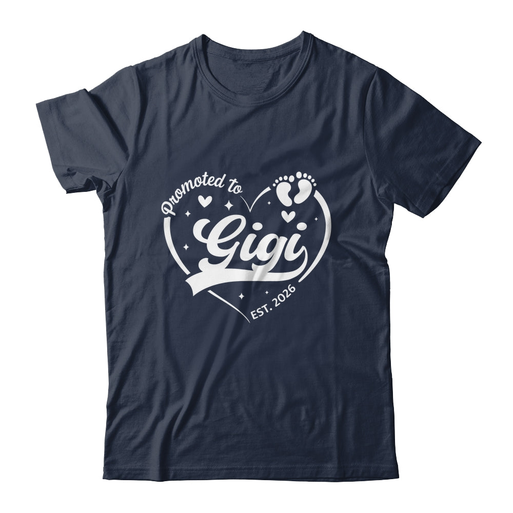 Promoted To Gigi Est 2026 Soon To Be New Grandmom Heart Shirt & Tank Top | siriusteestore