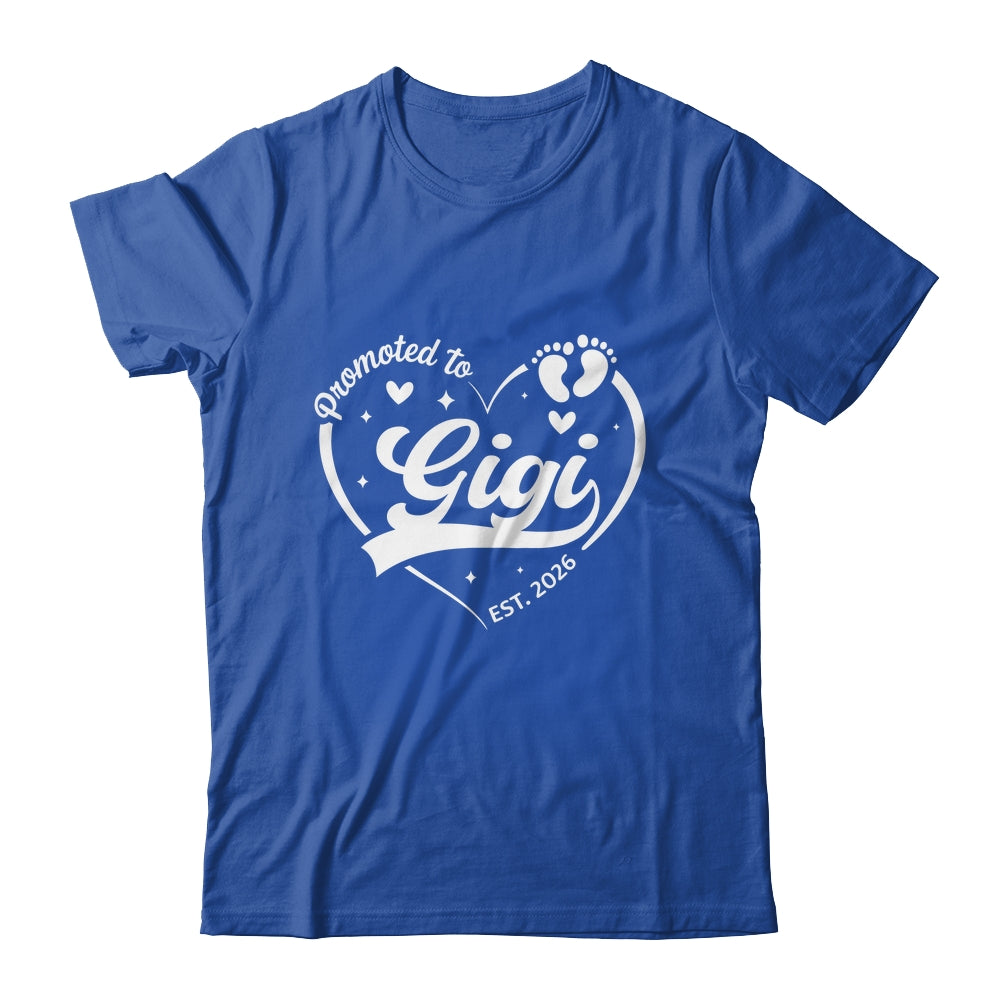 Promoted To Gigi Est 2026 Soon To Be New Grandmom Heart Shirt & Tank Top | siriusteestore