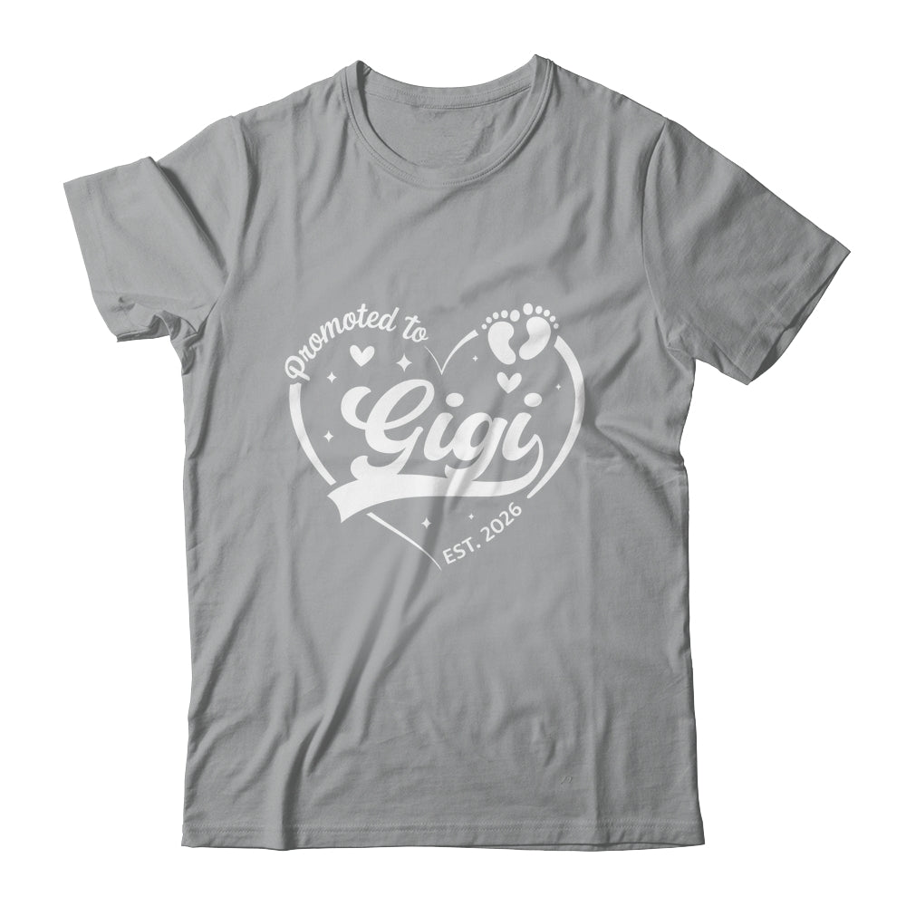 Promoted To Gigi Est 2026 Soon To Be New Grandmom Heart Shirt & Tank Top | siriusteestore