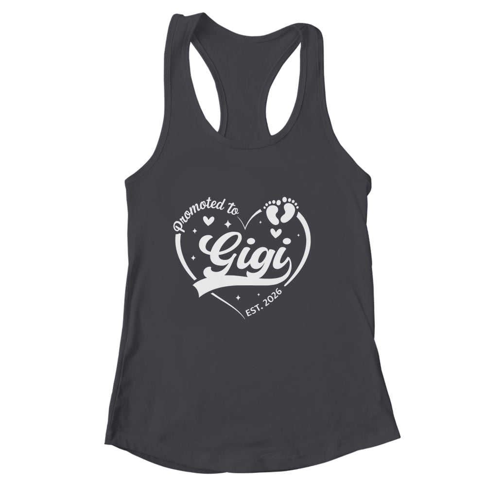 Promoted To Gigi Est 2026 Soon To Be New Grandmom Heart Shirt & Tank Top | siriusteestore