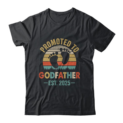 Promoted To Godfather Est 2025 Fathers Day Vintage Shirt & Hoodie | siriusteestore