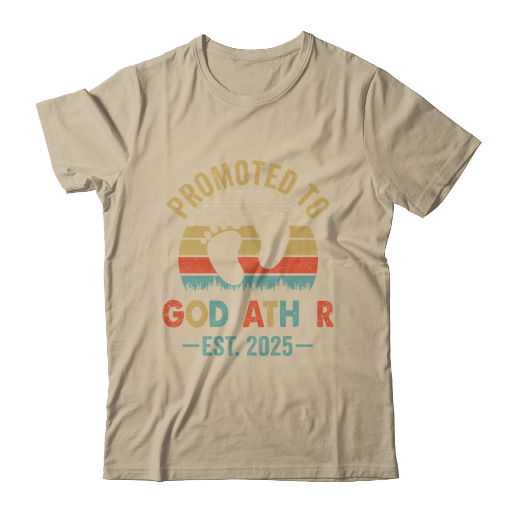 Promoted To Godfather Est 2025 Fathers Day Vintage Shirt & Hoodie | siriusteestore