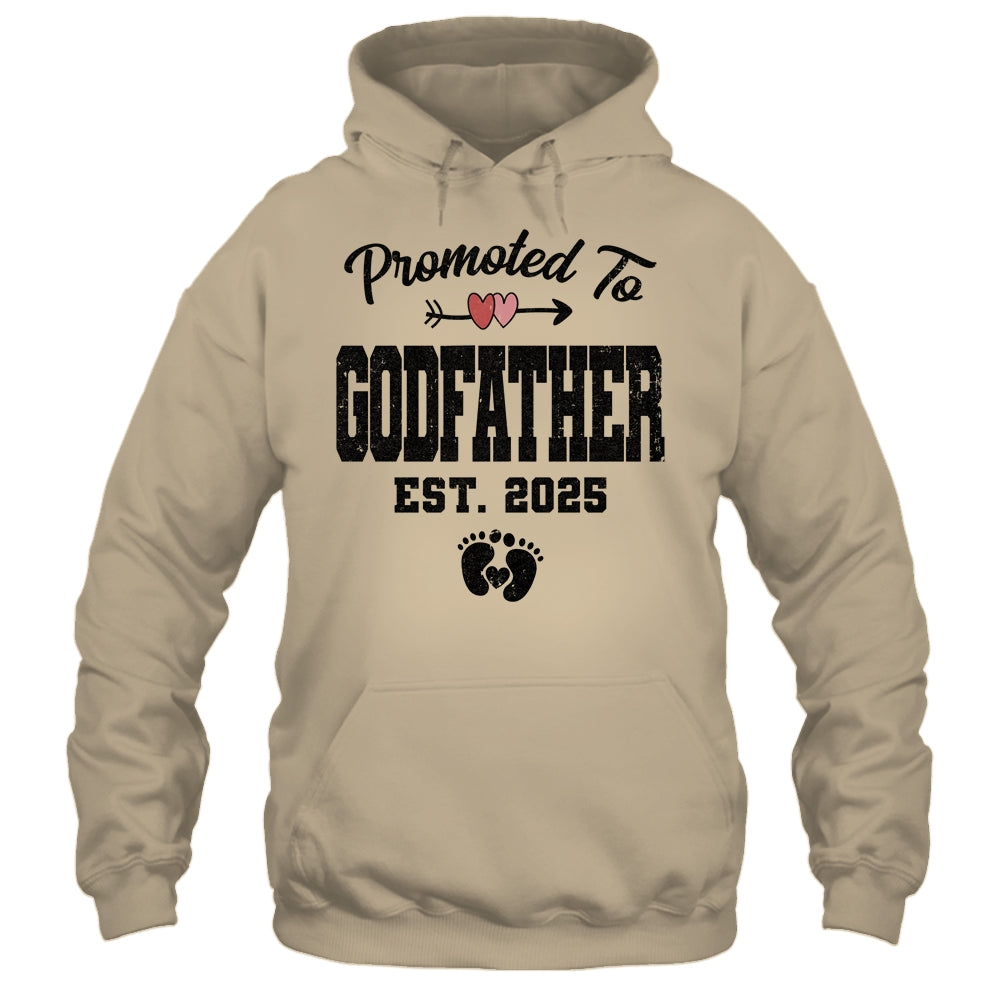 Promoted To Godfather Est 2025 First Time Fathers Day Shirt & Hoodie | siriusteestore