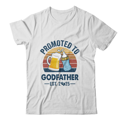 Promoted To Godfather Est 2025 First Time Fathers Day Retro Shirt & Hoodie | siriusteestore