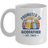Promoted To Godfather Est 2025 First Time Fathers Day Retro Mug | siriusteestore