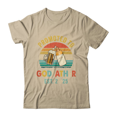 Promoted To Godfather Est 2025 Vintage New Fathers Day Shirt & Hoodie | siriusteestore