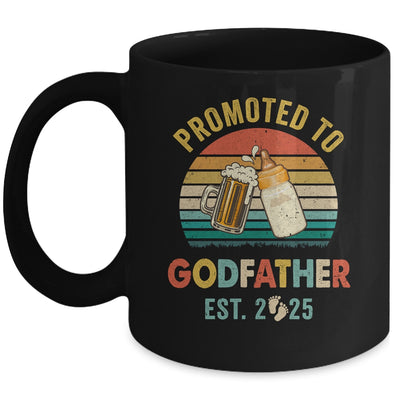Promoted To Godfather Est 2025 Vintage New Fathers Day Mug | siriusteestore