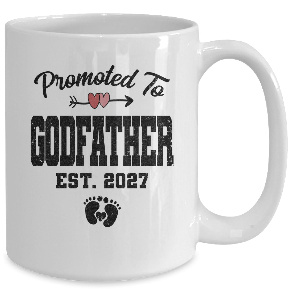 Promoted To Godfather Est 2027 First Time Fathers Day Mug | siriusteestore