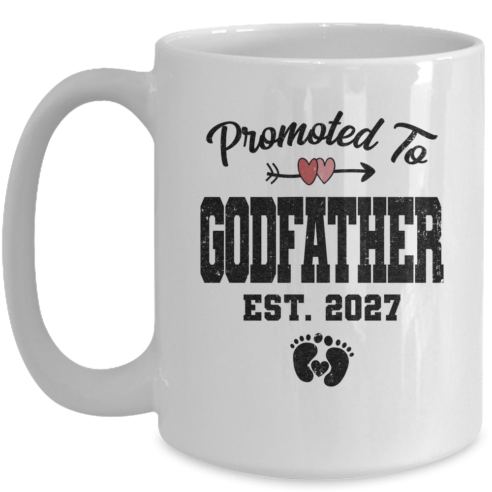 Promoted To Godfather Est 2027 First Time Fathers Day Mug | siriusteestore