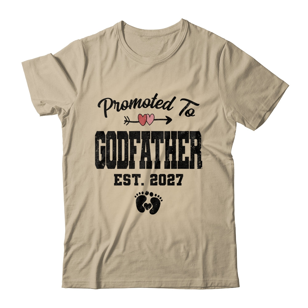 Promoted To Godfather Est 2027 First Time Fathers Day Shirt & Hoodie | siriusteestore