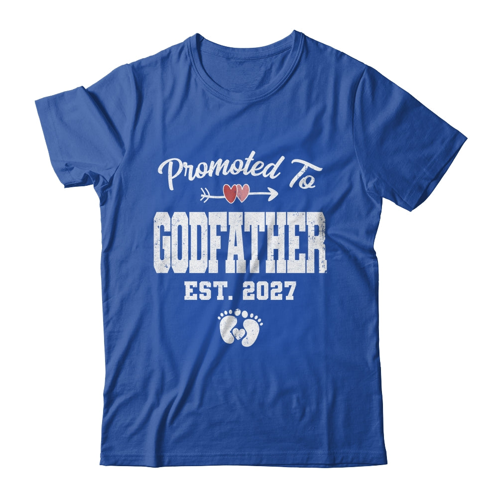 Promoted To Godfather Est 2027 Funny First Time Fathers Day Shirt & Hoodie | siriusteestore