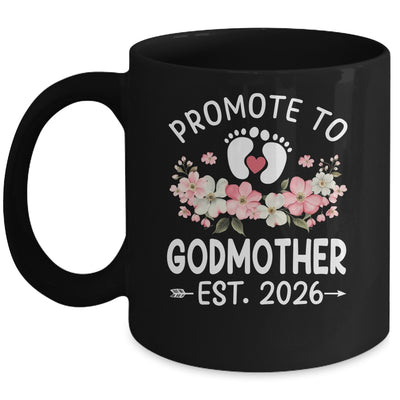 Promoted To Godmother 2026 First Time Floral New Godmother Mug | siriusteestore