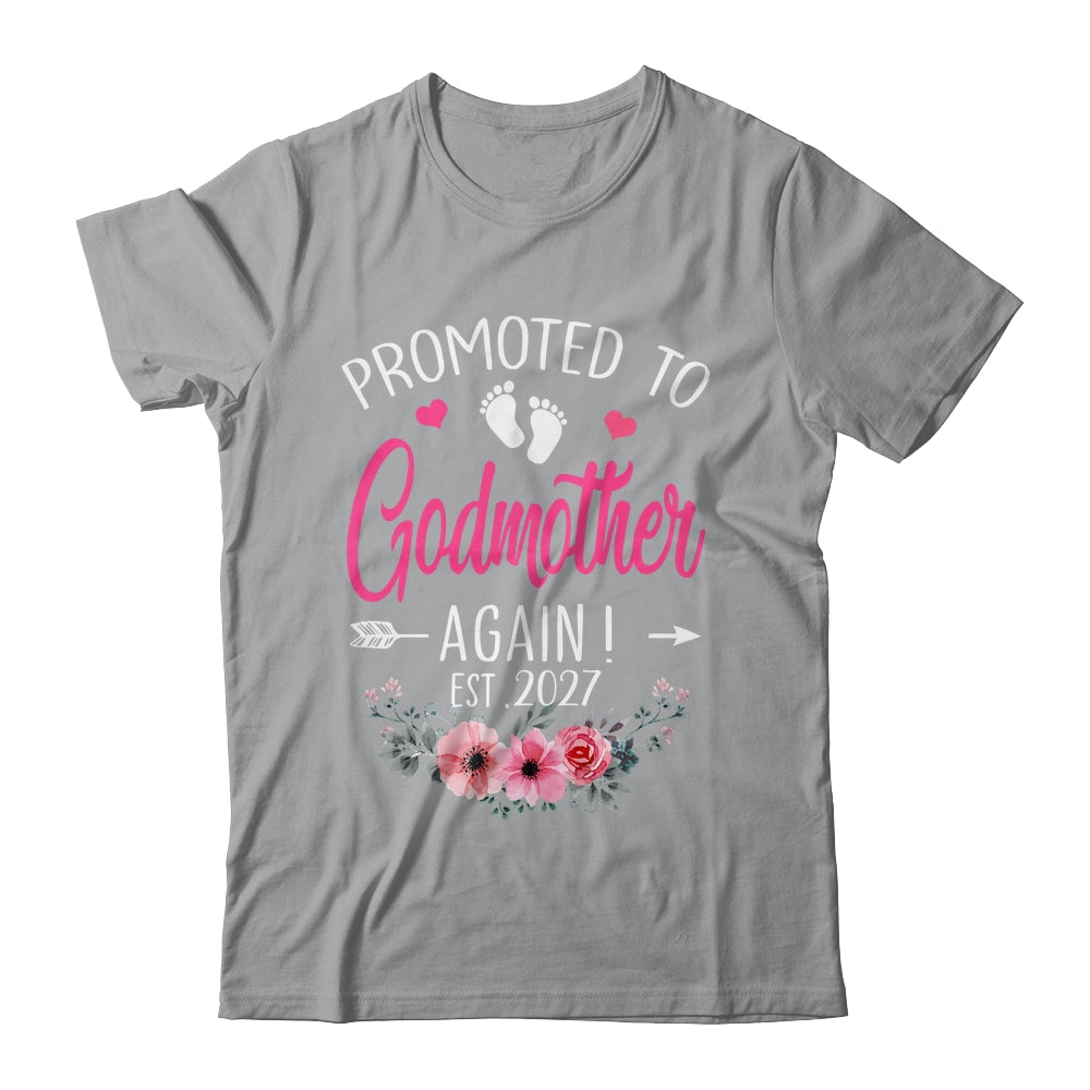 Promoted To Godmother Again Est 2027 Mothers Day Shirt & Tank Top | siriusteestore