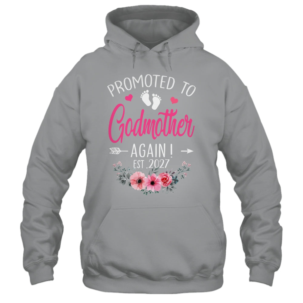 Promoted To Godmother Again Est 2027 Mothers Day Shirt & Tank Top | siriusteestore
