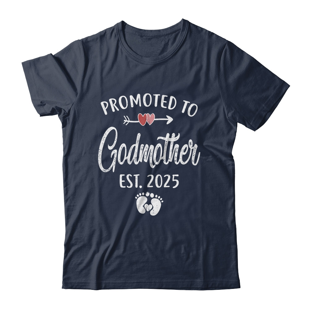 Promoted To Godmother Est 2025 Funny First Time Mothers Day Shirt & Tank Top | siriusteestore