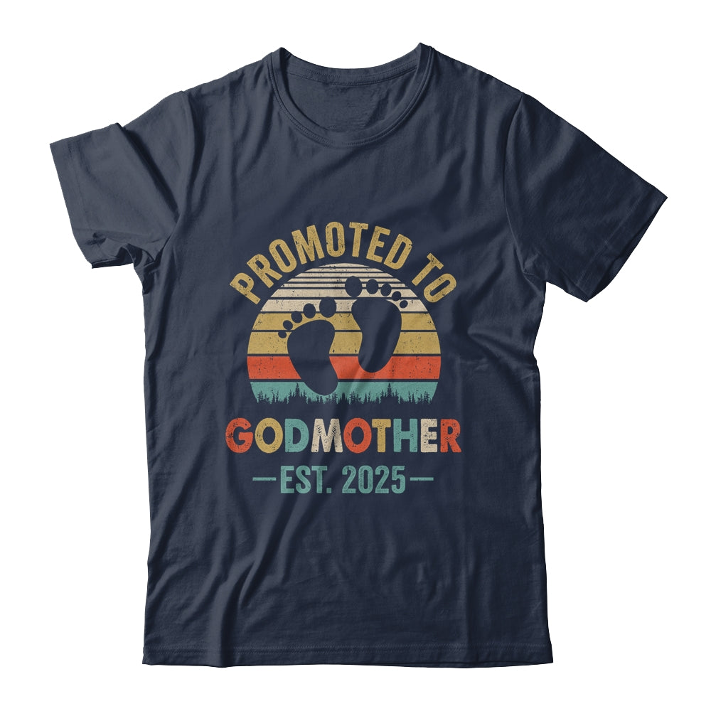 Promoted To Godmother Est 2025 Mothers Day Vintage Shirt & Tank Top | siriusteestore