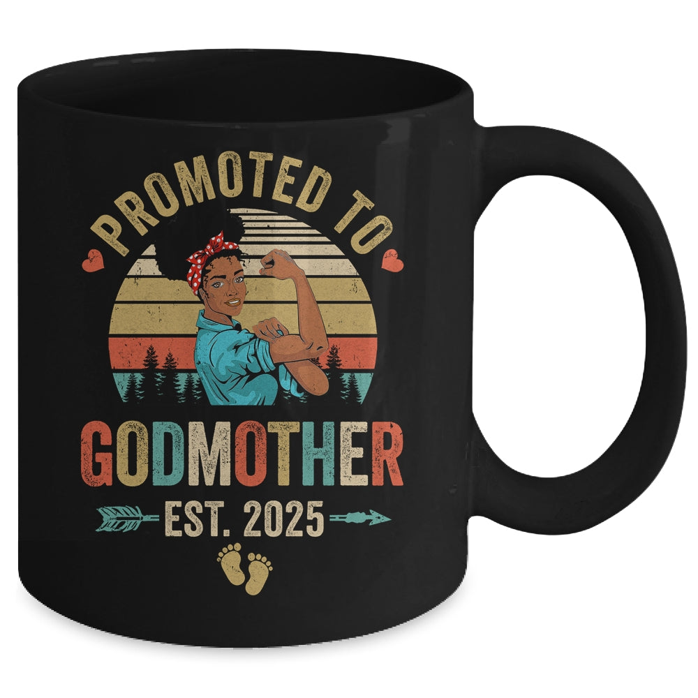 Promoted To Godmother Est 2025 Vintage First Time Aunt Mug | siriusteestore