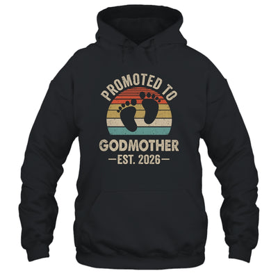 Promoted To Godmother Est 2026 Mothers Day Vintage Shirt & Hoodie | siriusteestore