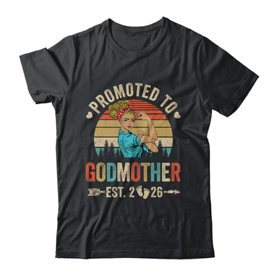 Promoted To Godmother Est 2026 Retro First Time Aunt Shirt & Tank Top | siriusteestore