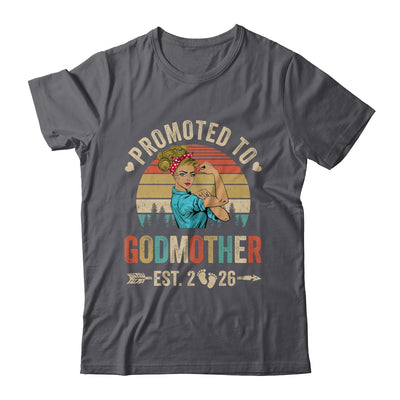 Promoted To Godmother Est 2026 Retro First Time Aunt Shirt & Tank Top | siriusteestore