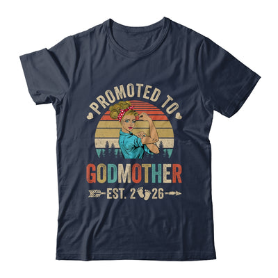 Promoted To Godmother Est 2026 Retro First Time Aunt Shirt & Tank Top | siriusteestore