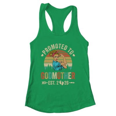 Promoted To Godmother Est 2026 Retro First Time Aunt Shirt & Tank Top | siriusteestore