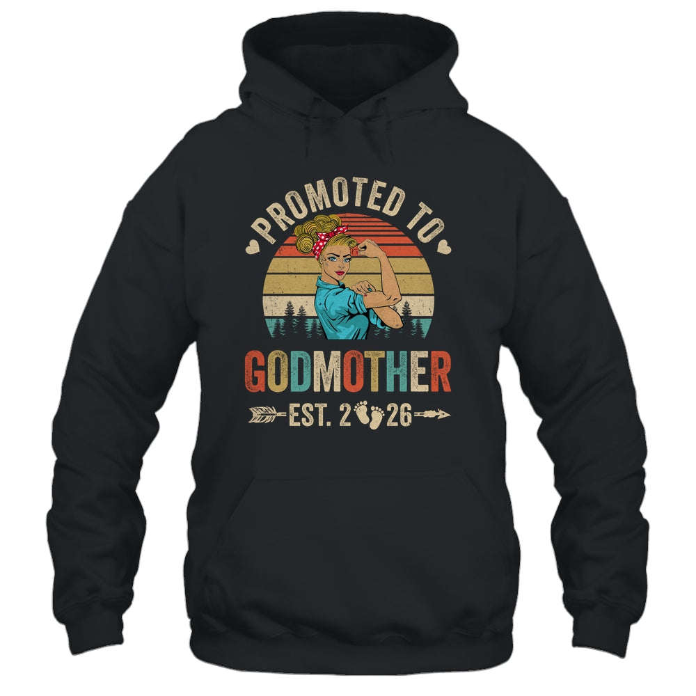 Promoted To Godmother Est 2026 Retro First Time Aunt Shirt & Tank Top | siriusteestore