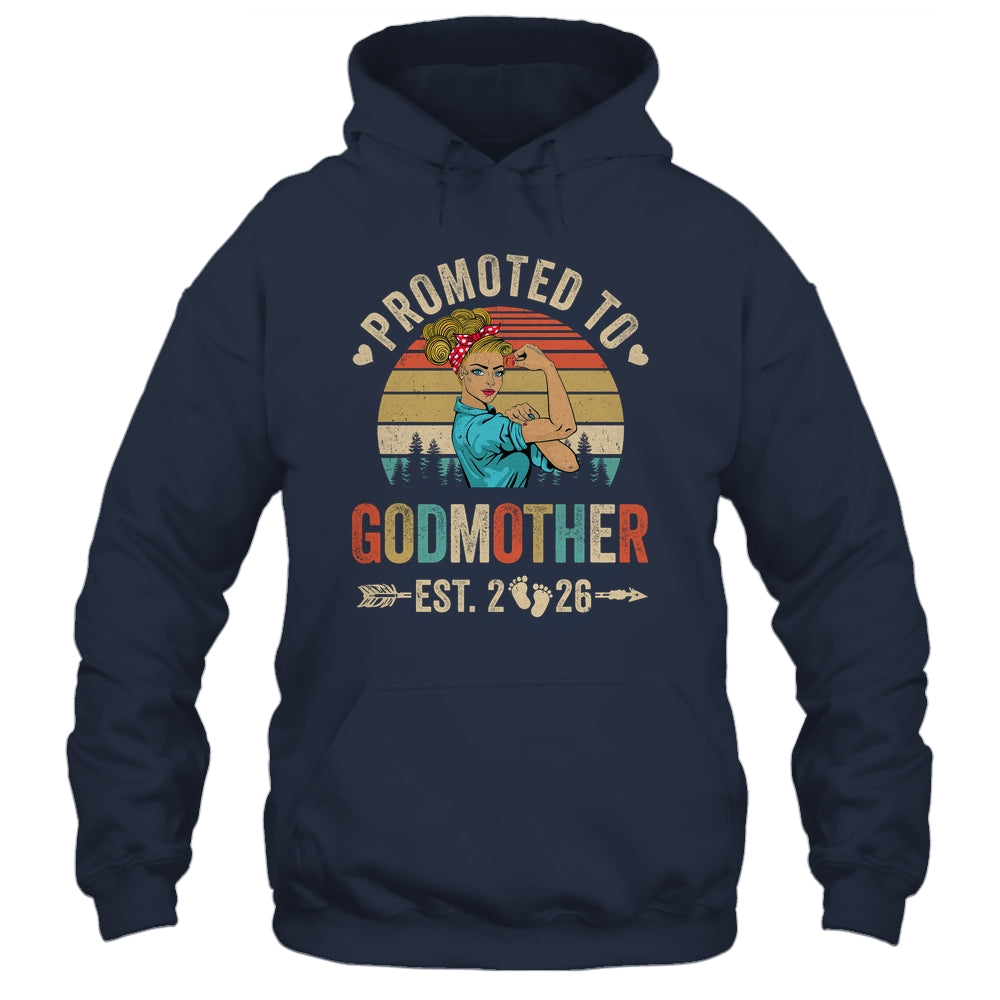 Promoted To Godmother Est 2026 Retro First Time Aunt Shirt & Tank Top | siriusteestore