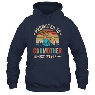 Promoted To Godmother Est 2026 Retro First Time Aunt Shirt & Tank Top | siriusteestore